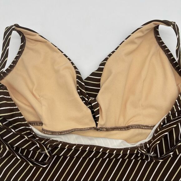 Modbe Swim Retro Twisted Tankini Top Sz L - Picture 10 of 10